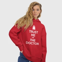 Женское худи Oversize хлопок Trust me I'm the Doctor - фото 2