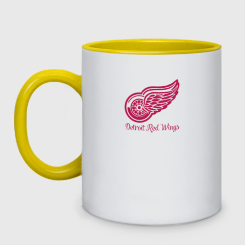 Кружка двухцветная Detroit Red Wings, цвет белый + желтый