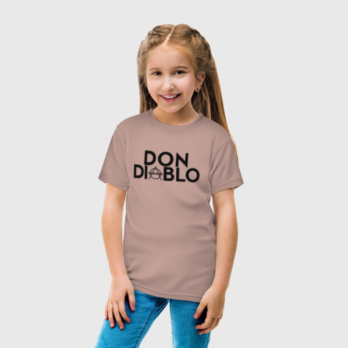 Детская футболка хлопок Don Diablo, цвет пыльно-розовый - фото 5