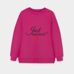 Женский свитшот oversize без начеса хлопок Молодожёны