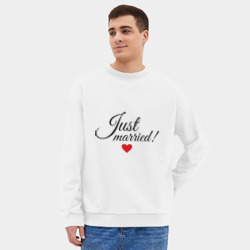 Мужской свитшот oversize без начеса хлопок Молодожёны - фото 2