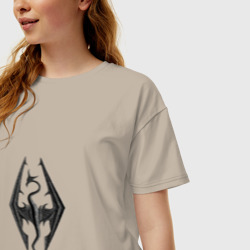 Женская футболка хлопок Oversize Skyrim, Скайрим - фото 2