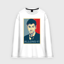 Мужской лонгслив oversize хлопок Десятый доктор Allons-y!