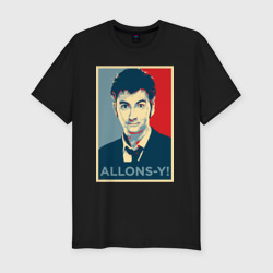 Мужская футболка хлопок Slim Десятый доктор Allons-y!