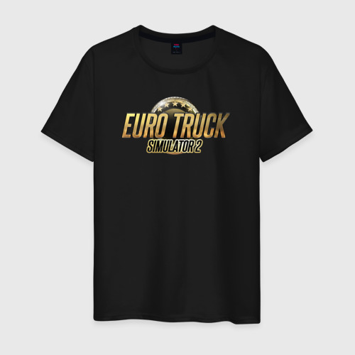 Мужская футболка хлопок Euro Truck Simulator2, цвет черный