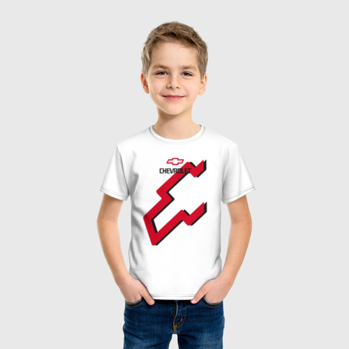 Детская футболка хлопок Chevrolet, цвет белый - фото 3