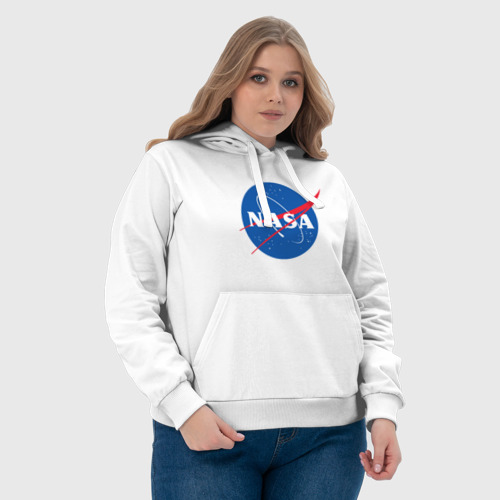 Женская толстовка хлопок NASA, цвет белый - фото 6