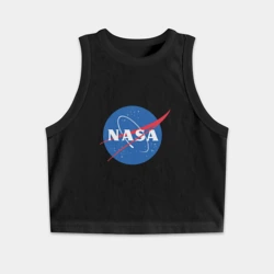 Женская укороченная майка-топ хлопок NASA