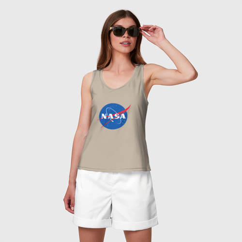Женская майка хлопок NASA, цвет миндальный - фото 3