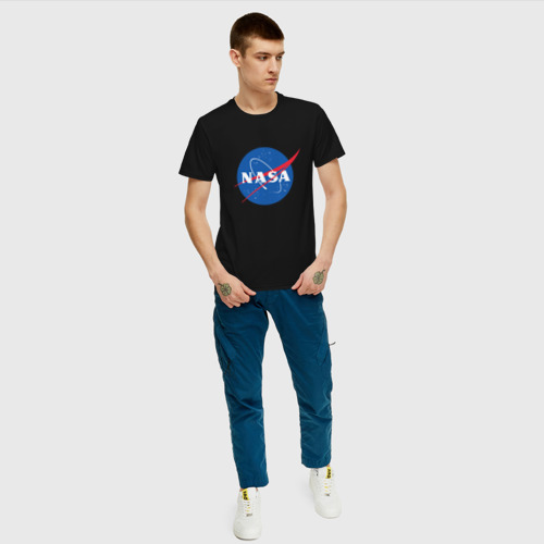 Мужская футболка хлопок NASA, цвет черный - фото 5