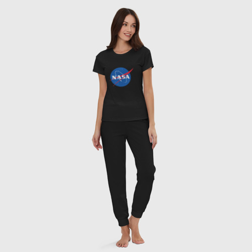 Женская пижама хлопок NASA, цвет черный - фото 5