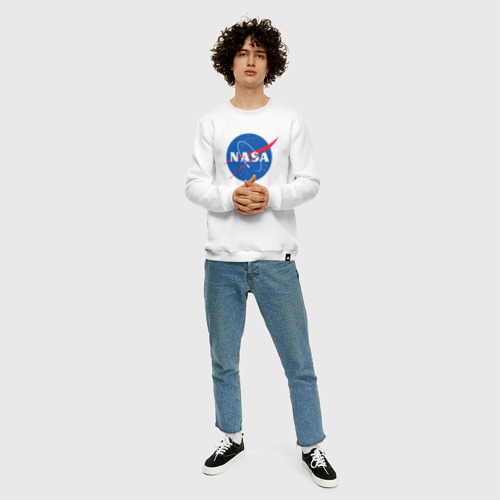 Мужской свитшот хлопок NASA, цвет белый - фото 5