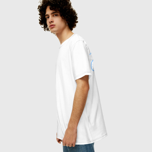 Мужская футболка хлопок Oversize с принтом Знаю короткую дорогу, вид сбоку #3