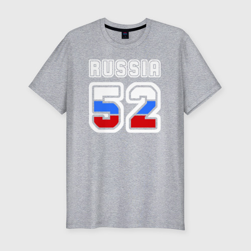 Мужская футболка хлопок Slim Russia - 52 (Нижегород. обл.), цвет меланж