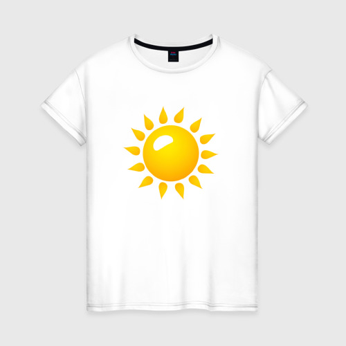 Женская футболка хлопок Солнце, цвет белый