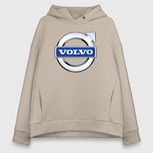 Женское худи Oversize хлопок Volvo, цвет миндальный