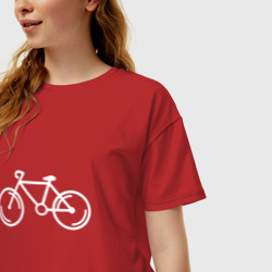 Женская футболка хлопок Oversize Велосипедист - фото 2