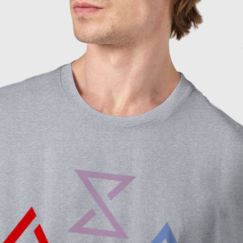 Мужская футболка хлопок Witcher 3 знаки, цвет меланж - фото 6