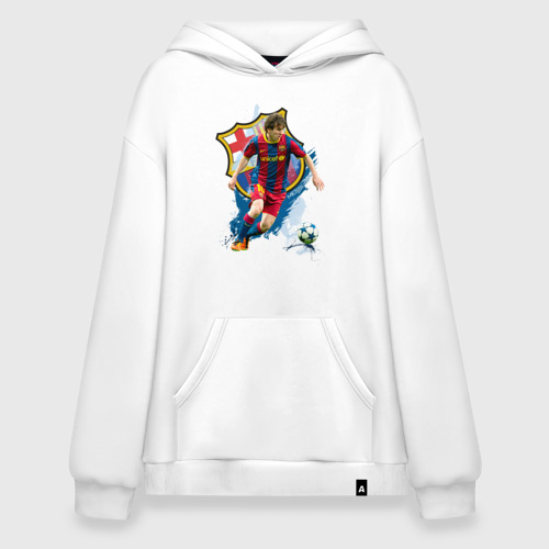 Худи SuperOversize хлопок Messi, цвет белый