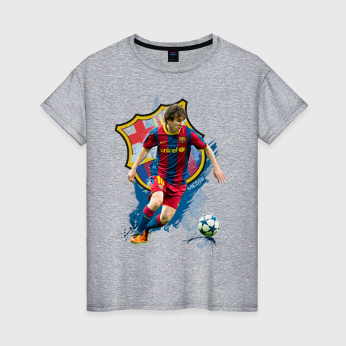 Женская футболка хлопок Messi, цвет меланж