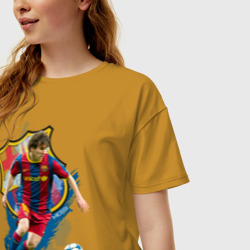 Женская футболка хлопок Oversize Messi - фото 2