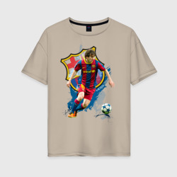 Женская футболка хлопок Oversize Messi