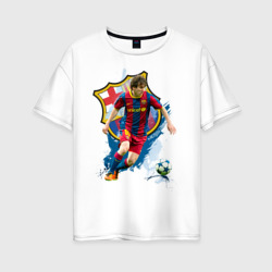 Женская футболка хлопок Oversize Messi