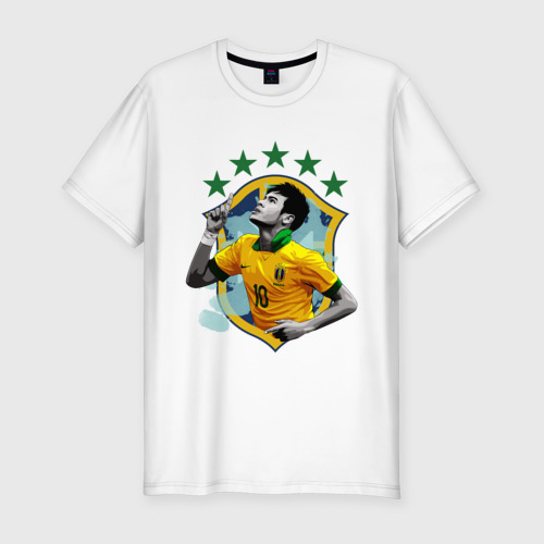 Мужская футболка хлопок Slim Neymar, цвет белый