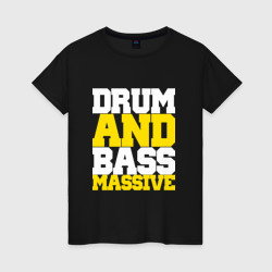 Женская футболка хлопок Drum and bass massive