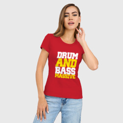 Женская футболка хлопок Slim Drum and bass massive - фото 2