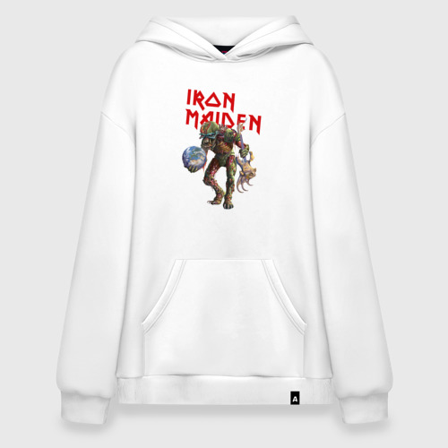 Худи SuperOversize хлопок Iron Maiden, цвет белый