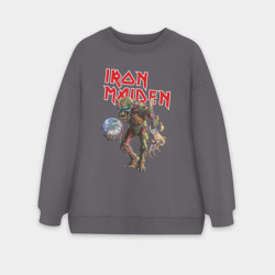 Женский свитшот oversize без начеса хлопок Iron Maiden