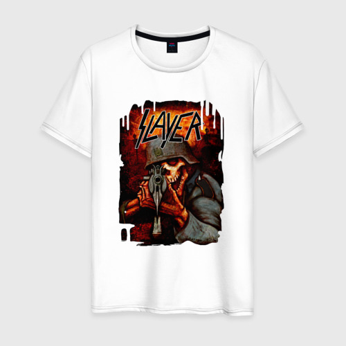 Мужская футболка хлопок Slayer, цвет белый