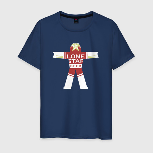 Мужская футболка хлопок Lone star, True detective, цвет темно-синий