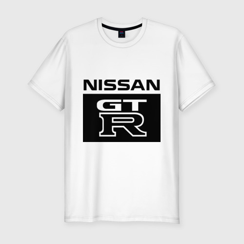Мужская футболка хлопок Slim Nissan gtr, цвет белый