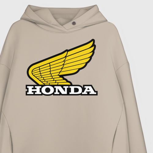 Женское худи Oversize хлопок Honda, цвет миндальный - фото 3