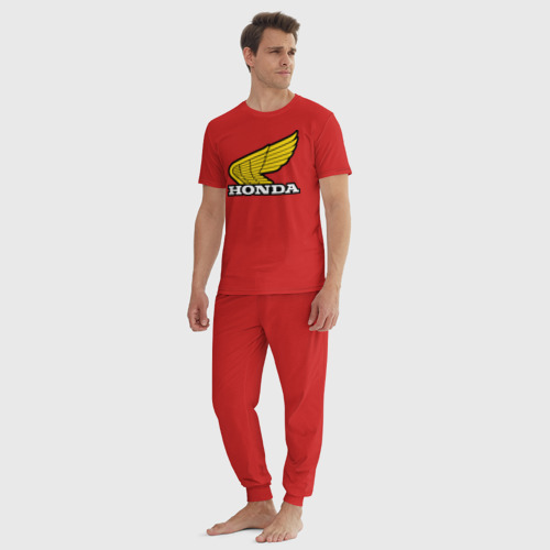 Мужская пижама хлопок Honda, цвет красный - фото 5