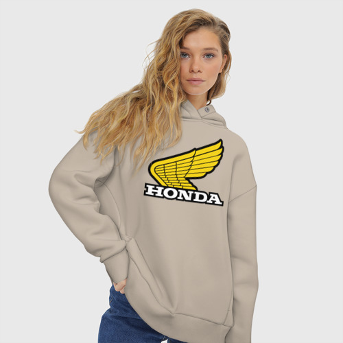 Женское худи Oversize хлопок Honda, цвет миндальный - фото 4