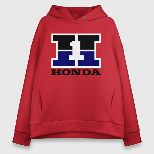 Женское худи Oversize хлопок Honda, цвет красный