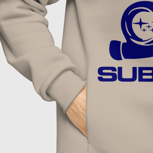 Мужское худи Oversize хлопок Subaru, цвет миндальный - фото 8