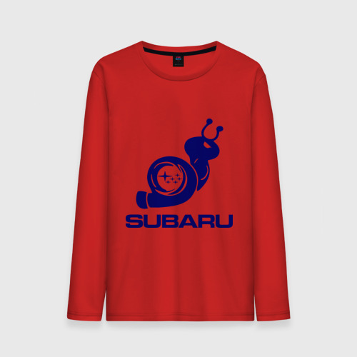 Мужской лонгслив хлопок Subaru, цвет красный