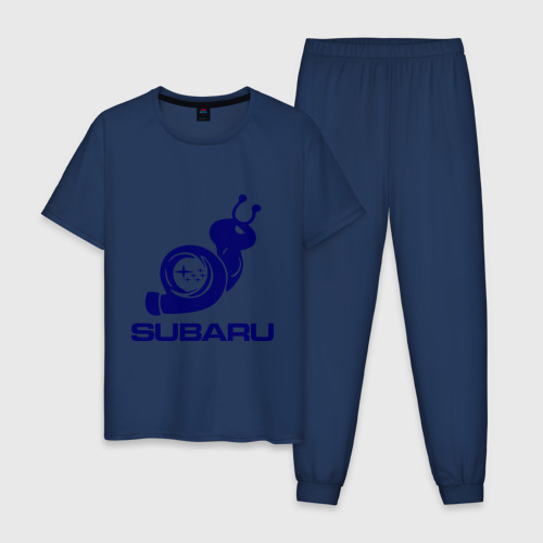 Мужская пижама хлопок Subaru, цвет темно-синий