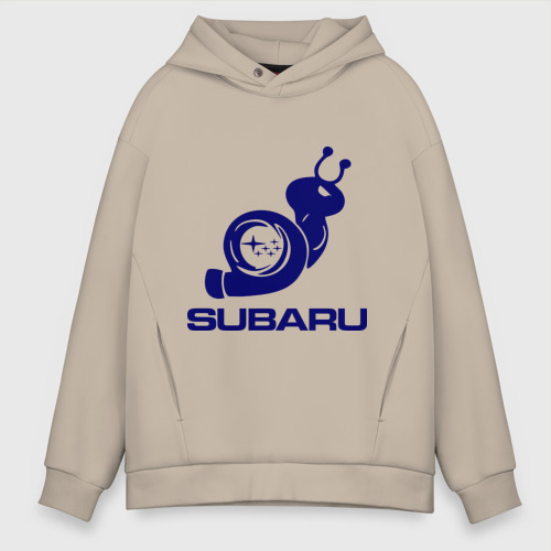 Мужское худи Oversize хлопок Subaru, цвет миндальный