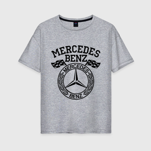 Женская футболка хлопок Oversize Mercedes Benz, цвет меланж