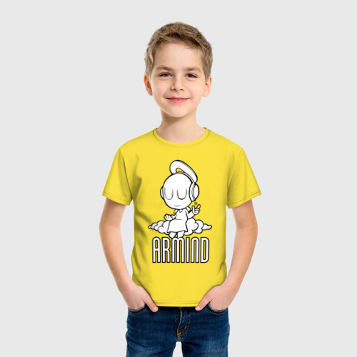 Детская футболка хлопок Armind, цвет желтый - фото 3