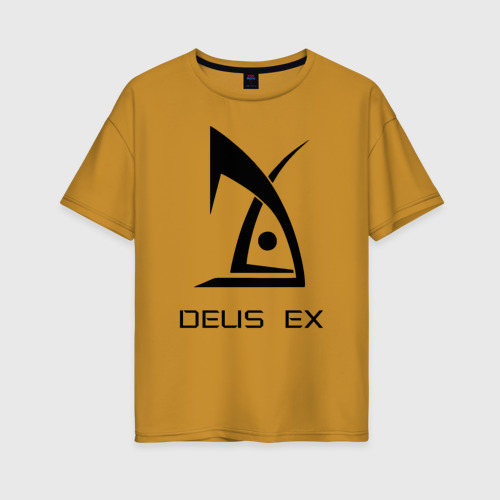 Женская футболка хлопок Oversize Deus Ex, цвет горчичный