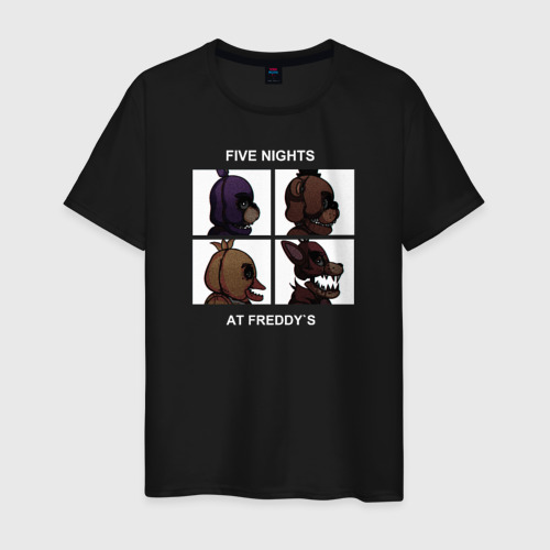 Мужская футболка хлопок Five Nights at Freddy`s, цвет черный