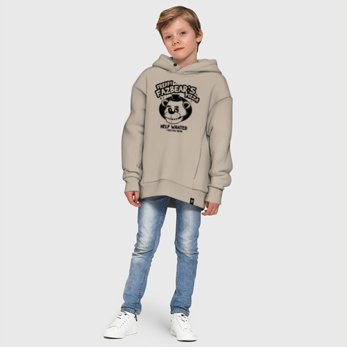 Детское худи Oversize хлопок Freddy pizza, цвет миндальный - фото 11