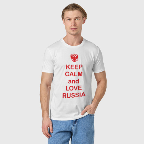 Мужская футболка хлопок Keep calm and love Russia - фото 3