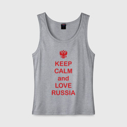 Женская майка хлопок Keep calm and love Russia